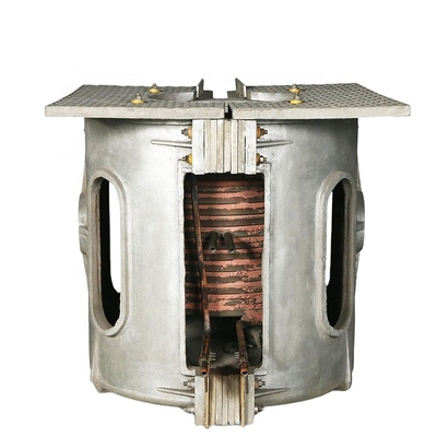 Foundry Industry 1 Ton Hydraulic Type Induction Melting Furnace For Melting Copper Brass Bronze